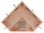 Dewello Infrarotkabine LAKEFIELD 3 120x120 DUAL-THERM für 1-2 Personen aus Hemlock Holz mit Vollspektrumstrahler