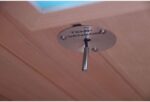 Dewello® Infrarotkabine Infrarotsauna LAKEFIELD 120cm x 120cm für 1-2 Personen aus Hemlock Holz mit Vollspektrumstrahler, LED-Farblicht, Bluetooth, FM,MP3,USB