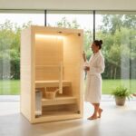 WELCON Easyheat Sauna Indoor für 2 Personen – Heimsauna mit 3,6 kW Elektroofen, 230 Volt Anschluss, kompakte Saunakabine für Zuhause