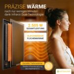 Artsauna Infrarotkabine Helsinki 150 Dual Technologie, LED - Infrarotsauna 150x150 cm - 1 Bank, 2 Liegen für 3 Personen - Wärmekabine Schwarz Black