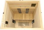 Dewello® Infrarotkabine Infrarotsauna Hamlin 130x105cm für 1-2 Personen aus Hemlock Holz mit Vollspektrumstrahler, Bodenstrahler, LED-Farblicht, Bluetooth, FM,MP3,USB