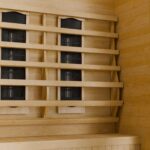 Artsauna Eck-Infrarotkabine Nyborg E150K - Infrarotsauna 150x150 cm mit Dual-Technologie & LED-Farblicht - bis zu 4 Personen - Wärmekabine aus Hemlock