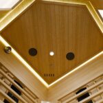 Artsauna Eck-Infrarotkabine Nyborg E150K - Infrarotsauna 150x150 cm mit Dual-Technologie & LED-Farblicht - bis zu 4 Personen - Wärmekabine aus Hemlock
