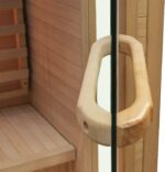 Dewello® Infrarotkabine Infrarotsauna Calgary 90cm x 90cm 1 Person inkl. Vollspektrumstrahler, Ionisator mit Aroma Therapie, LED-Farblichttherapie aus Hemlock Tannenholz