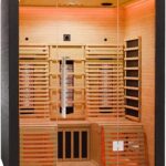 Artsauna Infrarotkabine Helsinki 150 Dual Technologie, LED - Infrarotsauna 150x150 cm - 1 Bank, 2 Liegen für 3 Personen - Wärmekabine Schwarz Black
