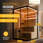 ARTSAUNA® Traditionelle Sauna Vantaa schwarz - moderne Indoorsauna