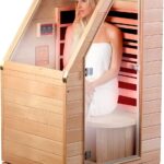 newgen medicals Infrarotkabine: Kompakte Infrarot-Sitzsauna aus Hemlock-Holz; 760 W; 0.62 m² (Infrarotsauna, Minisauna, Sitz)