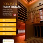 Artsauna Infrarotkabine Helsinki 150 Dual Technologie, LED - Infrarotsauna 150x150 cm - 1 Bank, 2 Liegen für 3 Personen - Wärmekabine Schwarz Black