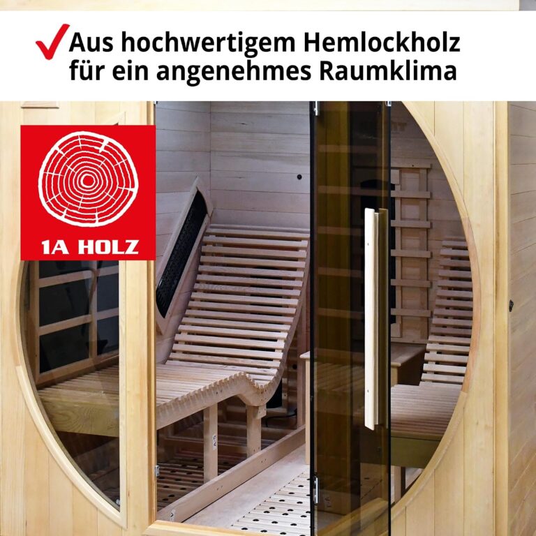 HECHT Infrarotkabine 2 Personen – Sauna mit Keramikstrahlern