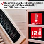 HECHT Infrarotkabine 2 Personen – Sauna mit Keramikstrahlern